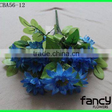 Wedding Decoration 10 Heads Blue Artificial Flower Bouquet