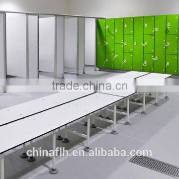 Strong Compact Laminate Changing Room Employee Locker Room Bench