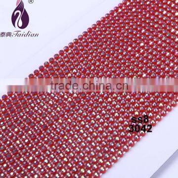 ss8 A Color New Arrival Taidian Garment Rhinestone Banding Crystal Wedding Dress Clothing Deoration Chain 10yards/card