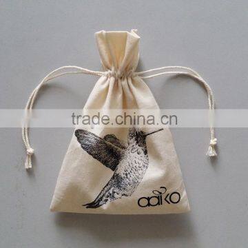 Custom cotton fabric shoe bags with embroidery logo