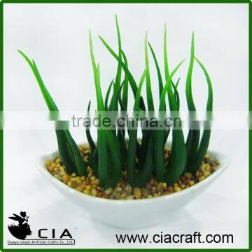 Mini Artificial White Ceramic Potted Grass Desk Plants for Sale