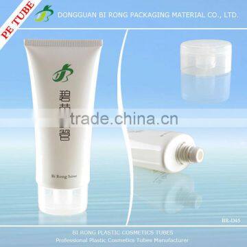 White Plastic Cosmetic Oval Tubes with Transparent Fliptop Cap