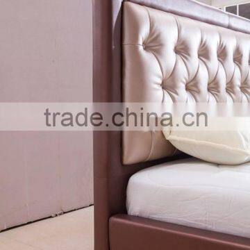 Hot Sale Modern Leather Bed With Chesterfield Button DH828 photo-6