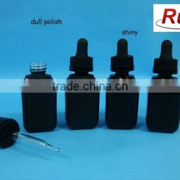 black glass square dropper bottle, 15ml 30ml square glass dropper bottle with matt surface