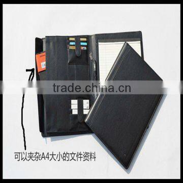 Fashion PU Leather Zipper Portfolio with handle