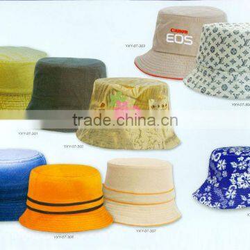 High quality 100% cotton twill cheap promotion bucket hats with embroidery/print logo