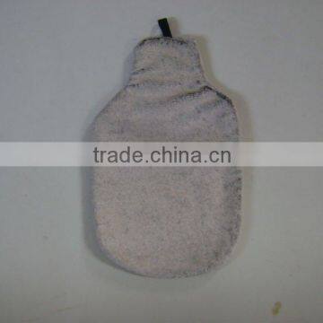 2000ml cute and soft grey plush hot water bag cover with bowknot