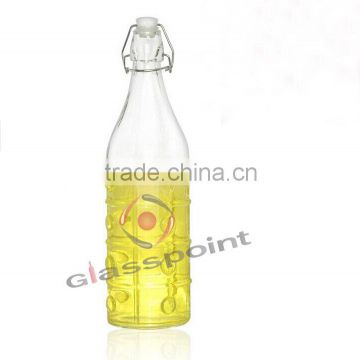 swing top glass bottle, juice bottle, embossment bottle