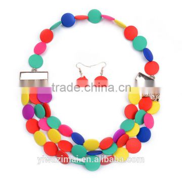 2016 Color Jewelry Suit Circular Imitation Pearl Necklace& Ring Set                        
                                                Quality Choice