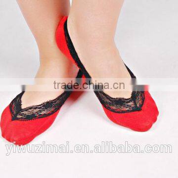 Women Cotton Lace Antiskid Invisible Liner No Show Low Cut Socks