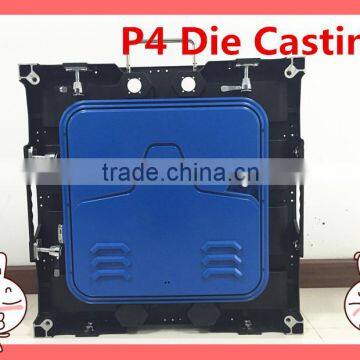 P4 die casting aluminum indoor full color rental led display screen new design cabinet