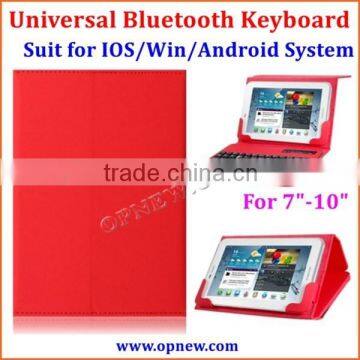 Tablet PC Universal bluetooth keyboard with leather case for Android Win IOS system bluetooth 3.0