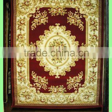 Luxury hotel wilton carpet with floral red pattern design