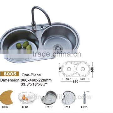 2014 LELIN new arrival double bowls stainless steel kichen sinks LL-8005