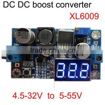 non isolated dc dc boost step up adjustable power supply module 4.5V - 32V to 5V - 55V 4A with voltmeter