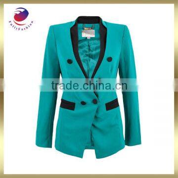 ladies long coats green 6 button pocket fashion style