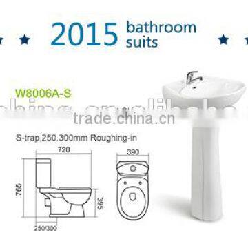 China Sanitary Wares Ceramic Dining Room Wash Basin With Pedestal photo-2