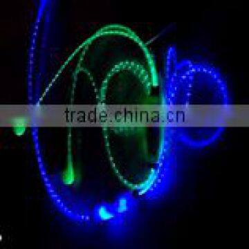 Fashion 3.5mm connector LED light glowing stereo earphone in ear headset with Microphone
