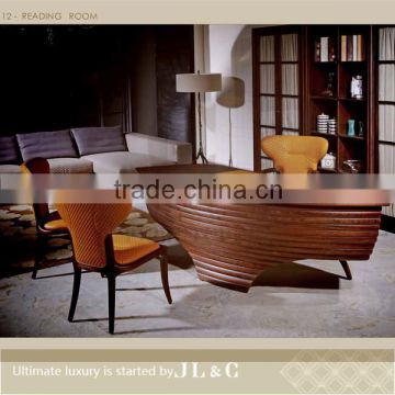 Oak Walnut color AT12-09 desk in study room from JL&C furniture lastest designs 2014 (China supplier)