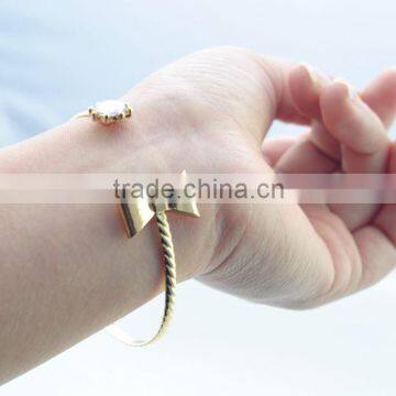 High Quality Environmental Copper Cuff Bangle Gold Plated Bowknot&Flower Women Bracelet photo-6