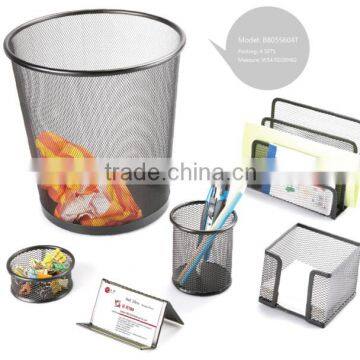 metal mesh office desktop accessories set