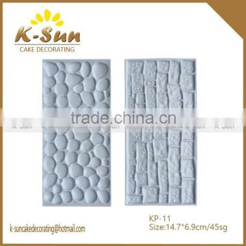 HOT accesorios de cocina stone water bark brick cake decorating tools reposteria moldes confeitarias para bolos moldes