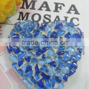 Blue Irregular Shape Crystal Glass Mosaic Tile for DIY Kits