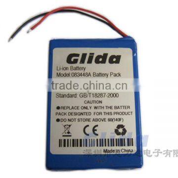 Aluminum shell 083448 3.7V Li-ion battery pack 1400mAh