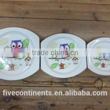 New porcelain ceramic plate 3 tiers fruit plate set