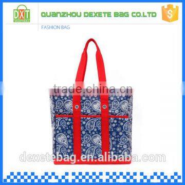 Good quality cute promotional reusable beach 600 denier polyester tote bag