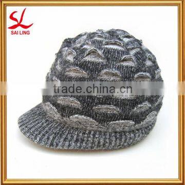 2015 Fashion Short Brim Beanie Visor Winter Wool Caps Knit Warm Beret Hats Fleece Lined