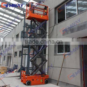 Orange Color hydraulic platform mobile scissor lift self propelled scissor lift