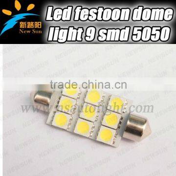 41MM 9SMD 5050 car interior led festoon dome light quality warranty blue/red/white/yellow/green festoon dome lighting