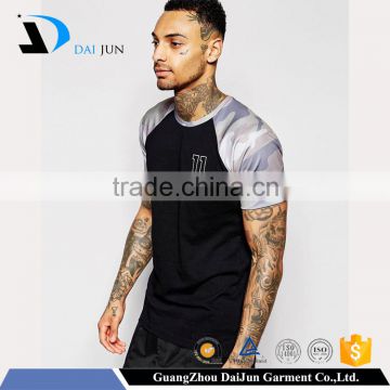 OEM Men Fashion Short Sleeve 100% Cotton Camouflage Cheap Custom raglan t shirt