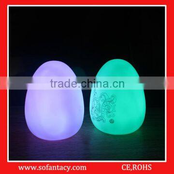 RGB colour changing led egg shape light lamp with 3XAG13 battery