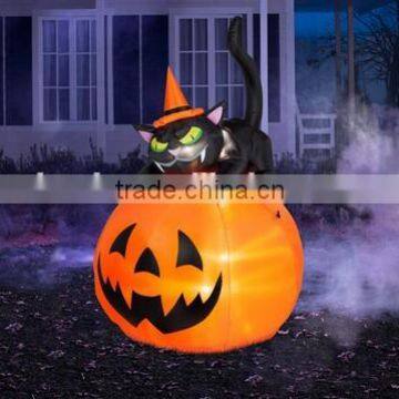 Halloween Decoration Inflatable Black Cat with Pumpkin