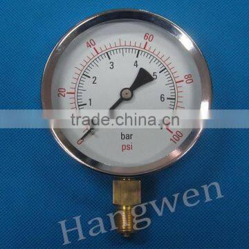 100mm black steel case dry pressure gauge with blow out class 1