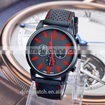 Black Dial Silicone Quartz Analog Water Resistant Shenzhen Sports Watches Men