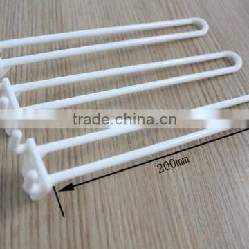Supermarket White Display Double Wire Loop U Shaped Plastic Pegboard Hook photo-3