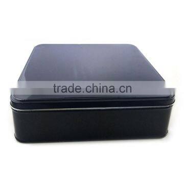 square battery tin box with embossed logo