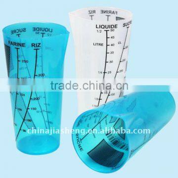 Plastic measuring cup