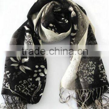 mercerized wool printed pashmina shawls