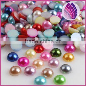 Colorful ABS flat back half round pearl