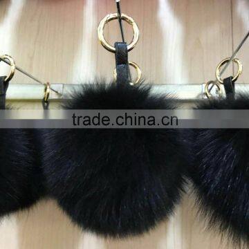 Wholesale for Handbag Material Fox Fur Pom Poms Keychain photo-2