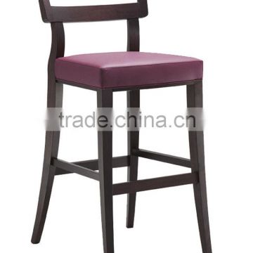 PU leather seater wood bar stools with back