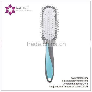 Raffini New Patterned Manufacture Plastic Rubber Coating body with injection insert Cushion hair brush