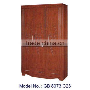 MDF Wardrobe 3 Doors Without Mirror Closet Furniture, 3 door bedroom wardrobe design, cheap bedroom furniture, malaysia wardrobe