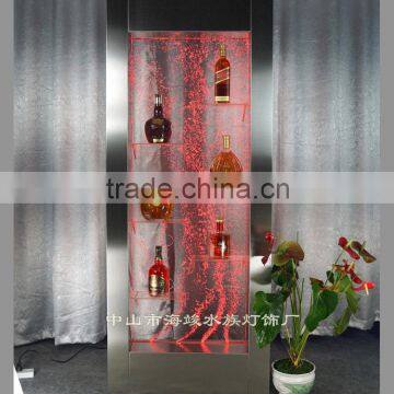 stainless steel frame water bubble wall cabinet color changing by remote controller