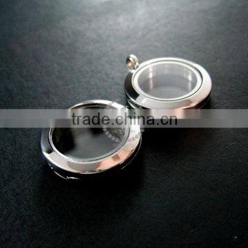 25mm High Quality Round Glass Magnetic Closure Stainless Steel Silver Memory Photo Locket for Charms Floating 1820098