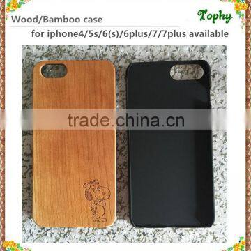 2016 Wholesales Creative Cell Phone Case For Iphone 7, For Iphone 6plus Laser carving Wooden Phone Case Cover